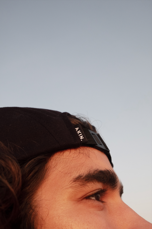 Akin Five Panel Cap - Black